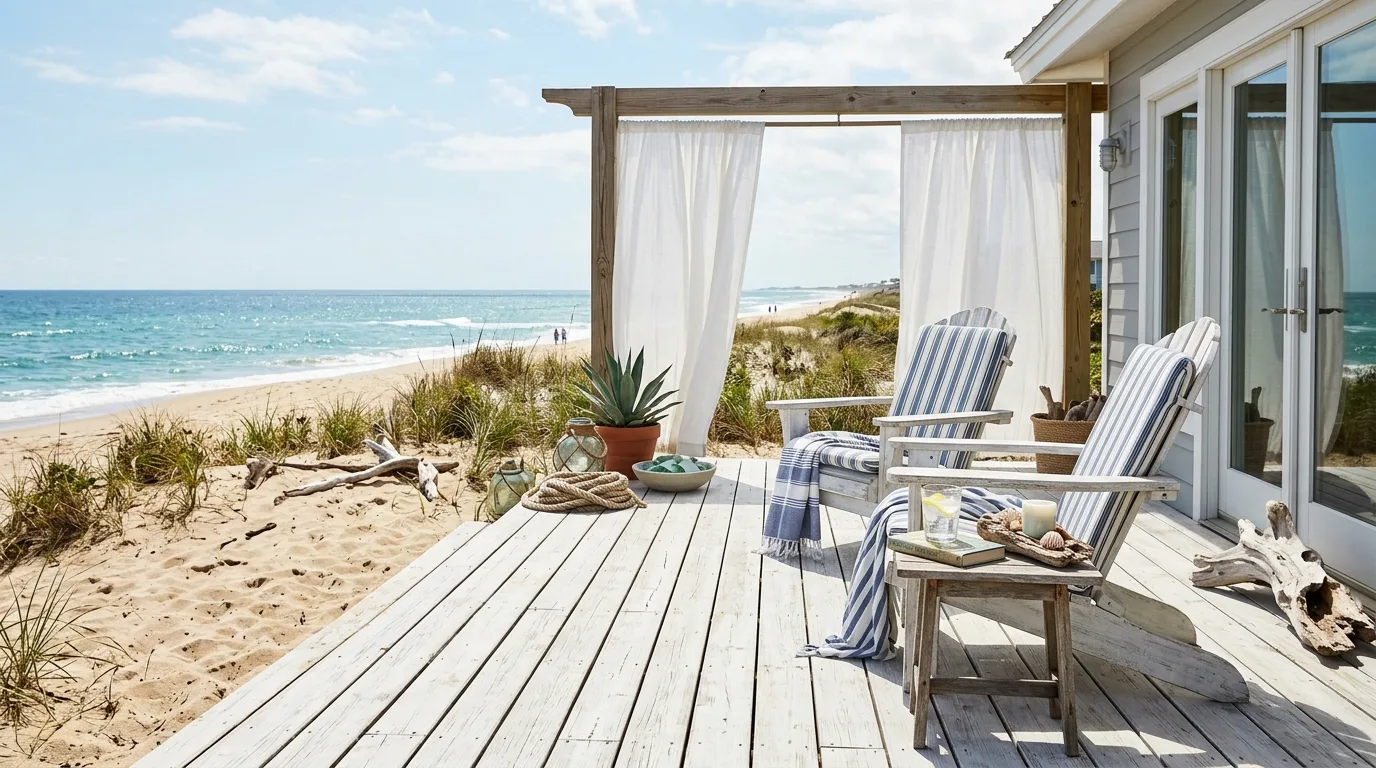 Finished deck seating area