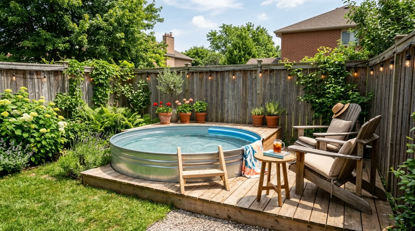 Finished plunge pool retreat