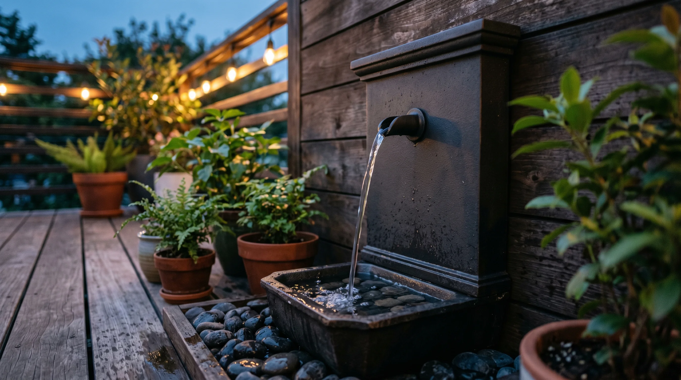Water wall privacy screen