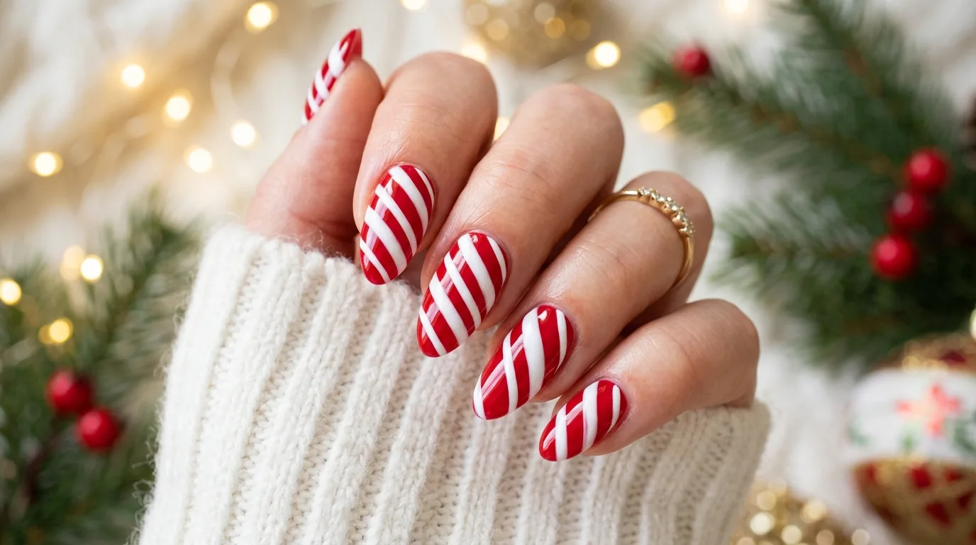 10 Red and White Christmas Nail Ideas for Festive Winter Style