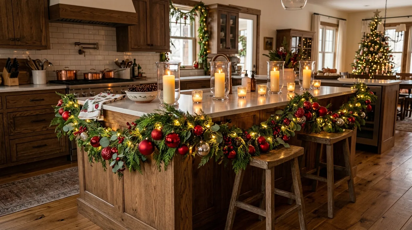 10 Kitchen Island Christmas Decorating Ideas for a Beautiful Holiday Centerpiece