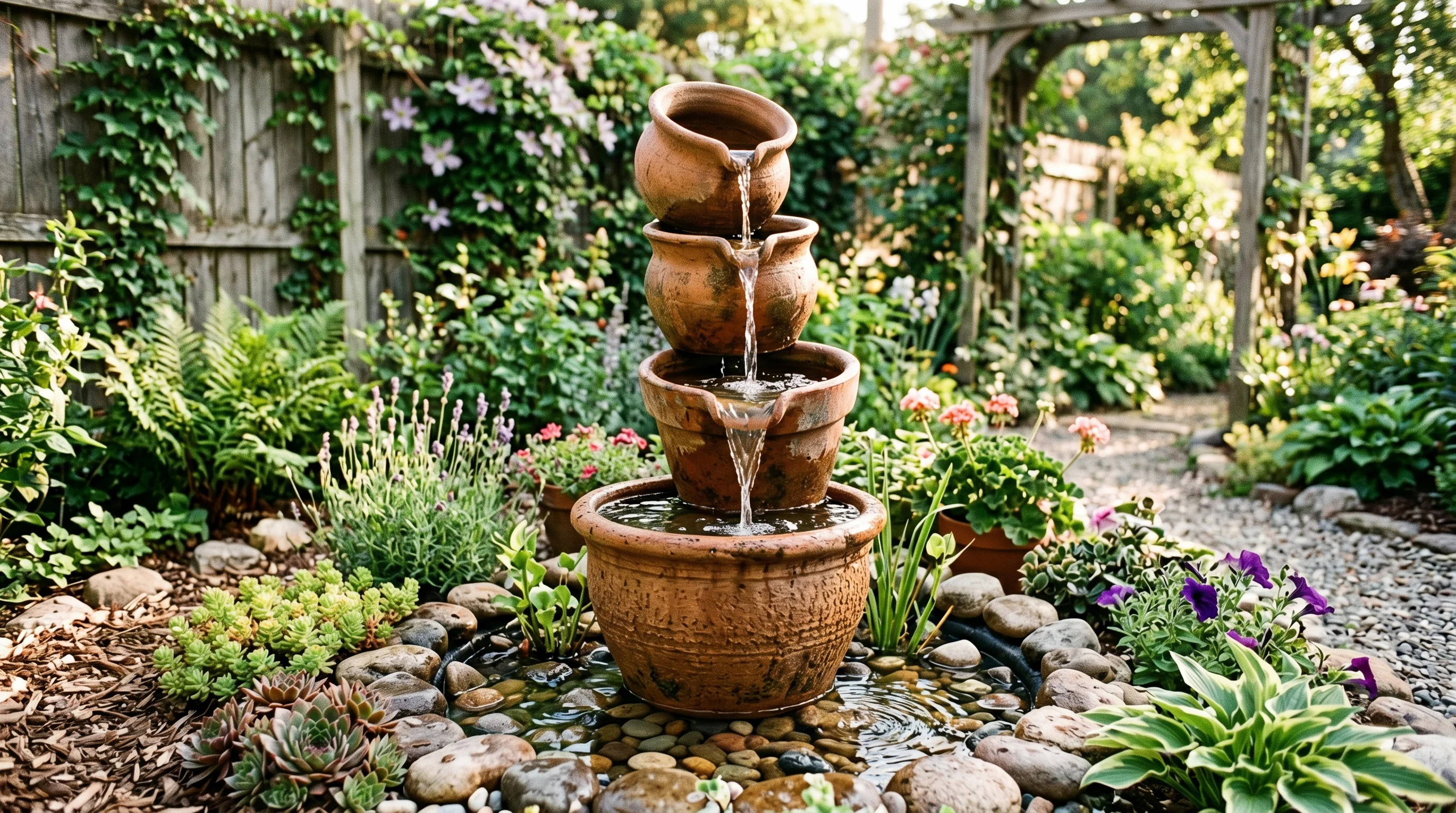 Fountain with pebbles