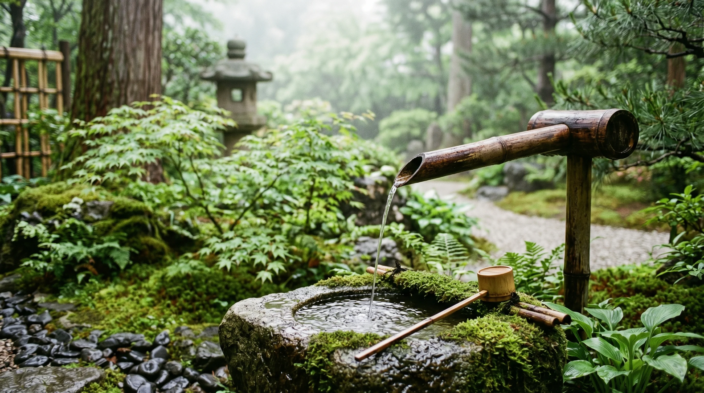 Fountain with lighting