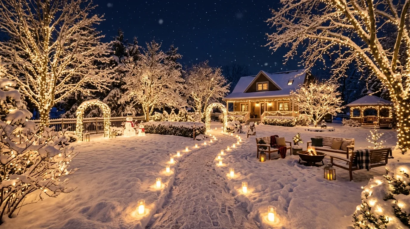 11 Christmas Light and Snow Decoration Ideas for a Winter Wonderland Look
